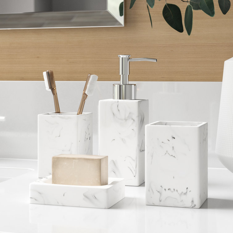 Mercer41 Aricel Poly Resin 4 Piece Bathroom Accessory Set & Reviews Wayfair